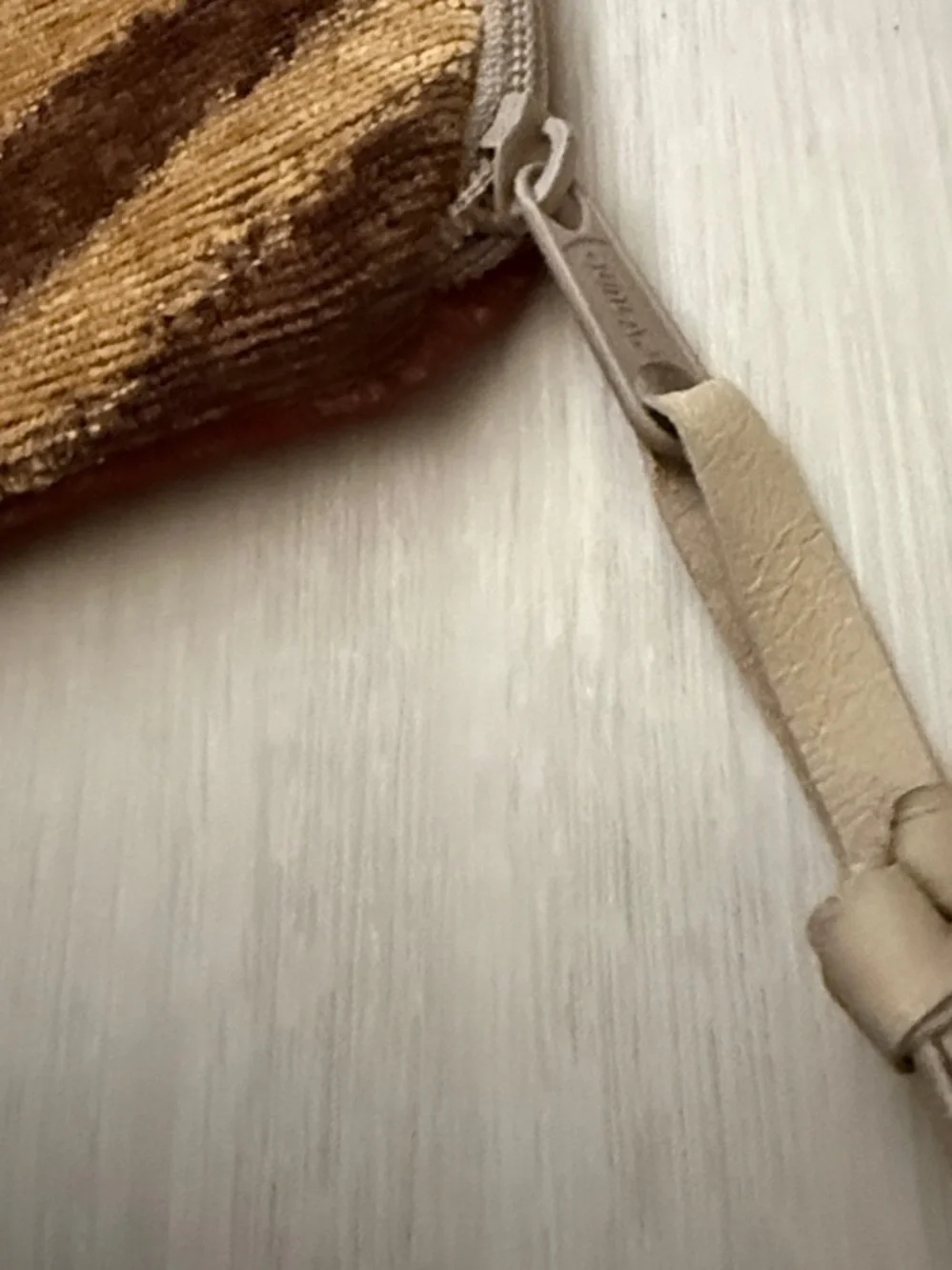 Zebra-Pattern Brown Cosmetic Pouch